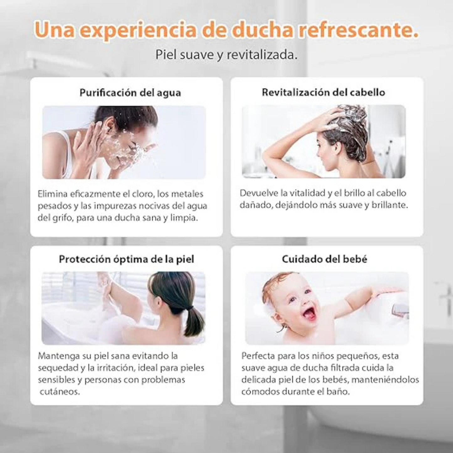 Ducha de Alta Presión con Filtro - (3 Filtros ¡GRATIS!)