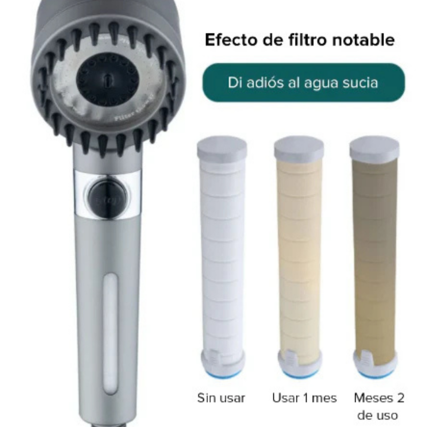 Ducha de Alta Presión con Filtro - (3 Filtros ¡GRATIS!)