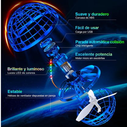 Interactive Hand-Controlled Flying Orb Drone with Colorful LED Lights Fun